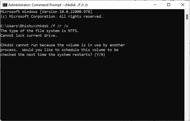 run-ckhdsk-command