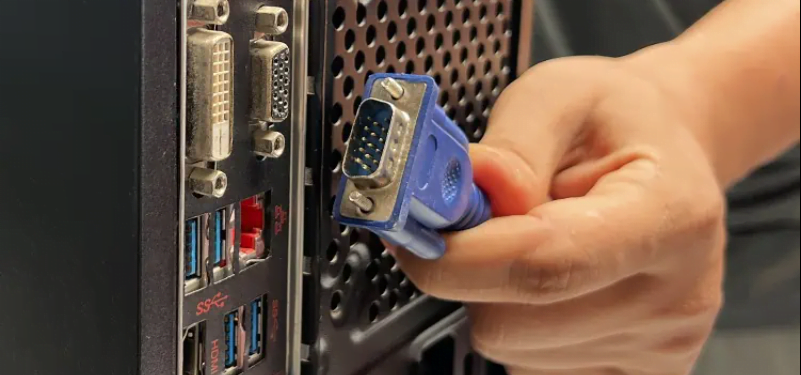 How to Open a PC Case Safely 5 vga-cable-plug-in-pc-case