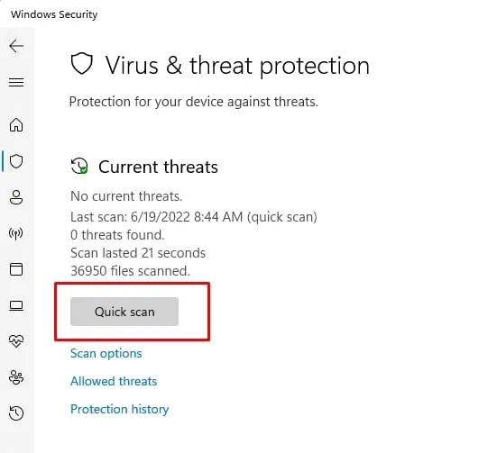 WindowsSecurityQuickScan