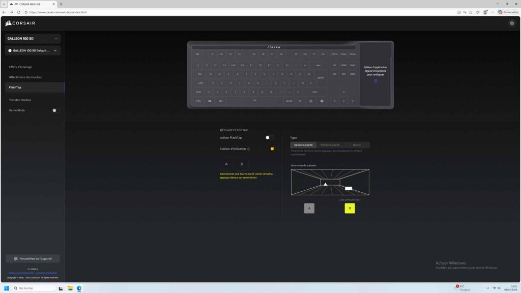 Galleon 100 SD - Customization via Corsair's Web HUB