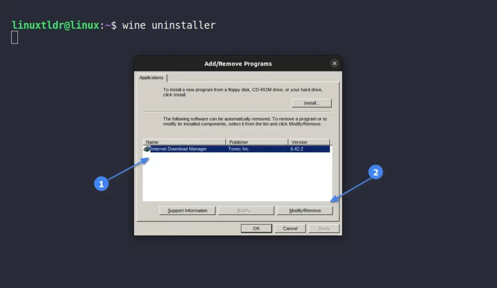 uninstalling IDM on linux